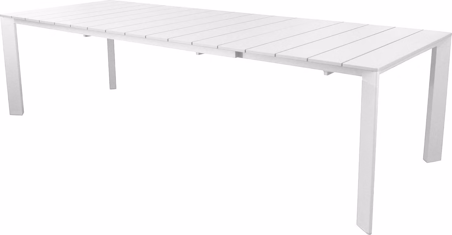 Milani Home - tavolo da giardino allungabile, alluminio, 10 posti, bianco, piano 215/280 x 101 cm