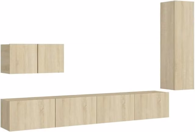 Set di Mobili Porta TV 4 pz | Armadietto TV | Mobile Porta TV Rovere Sonoma in Legno Multistrato