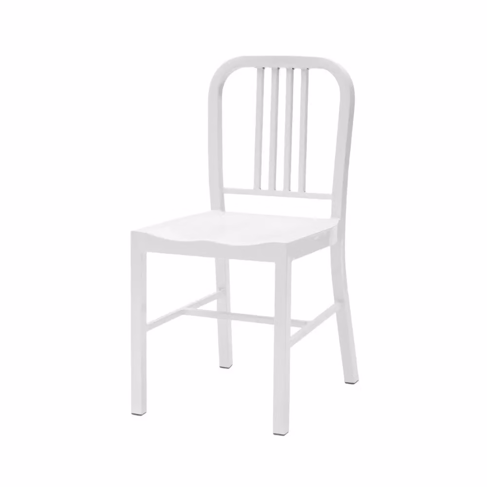 Set di 2 sedie moderne in metallo bianco lucido Mobili 2G L/P/H: 41 x 46 x 83 cm