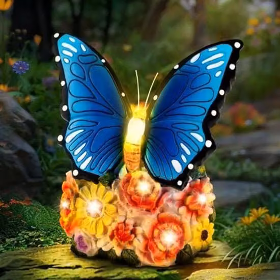 Decorazione Esterna Solare a Forma di Farfalla con Illuminazione LED Multicolore per Giardino, Balcone e Terrazzo