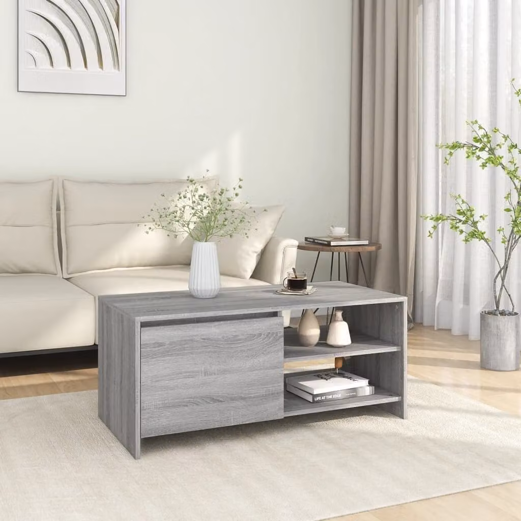 Maison Exclusive - Tavolino da caffè grigio Sonoma, 102x50x45 cm, realizzato in materiale composito di legno