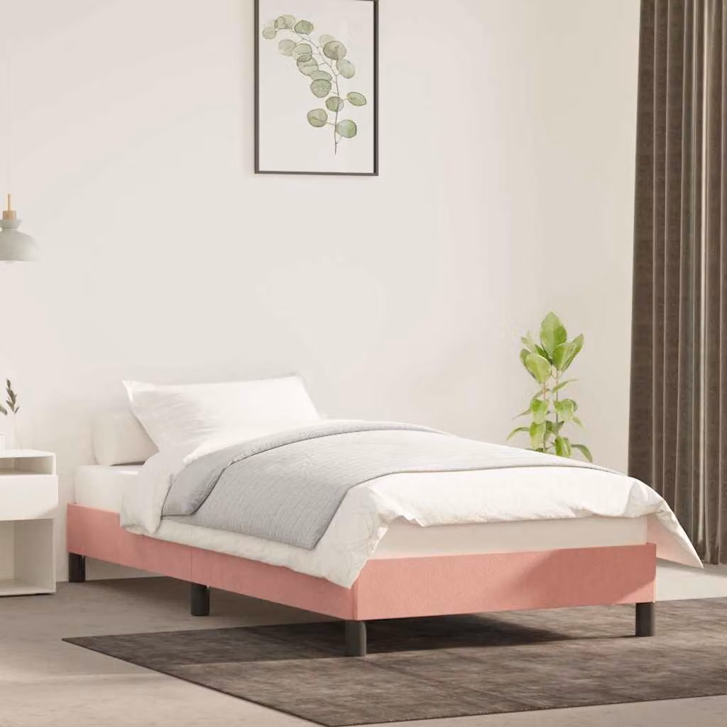 vidaXL Giroletto in Velluto Rosa L: 200 cm, P: 80 cm, H: 83 cm