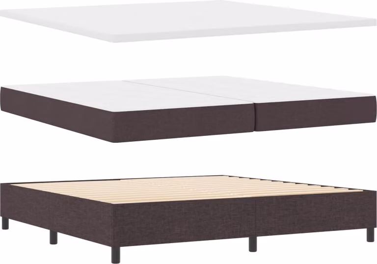 Maison Exclusive - Letto boxspring con materasso marrone scuro 200 x 200 cm Tessuto
