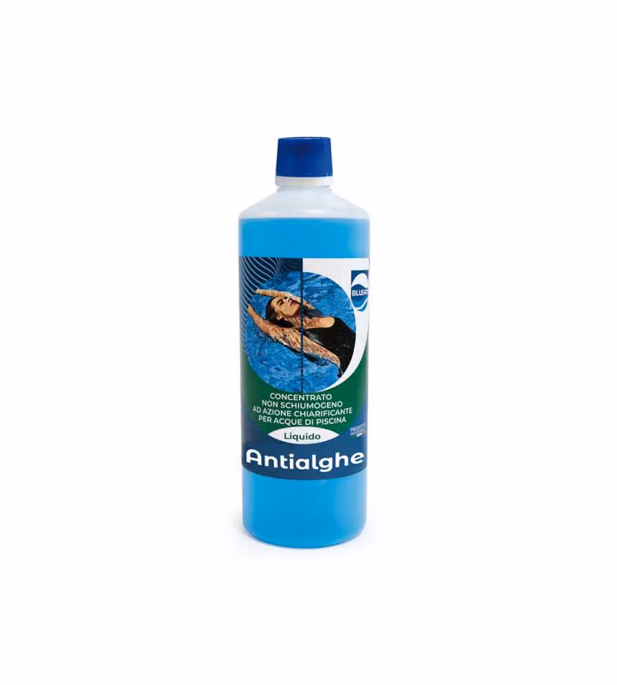Blusan Antialghe Concentrato 1LT Non Schiumogeno per Piscine - Trattamento Efficace
