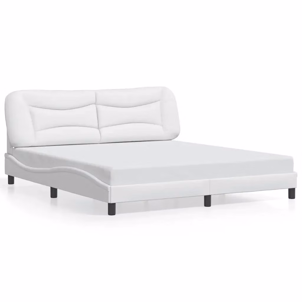 Giroletto senza materasso vidaXL Hvar bianco in similpelle L 180 x P 200 cm – 2