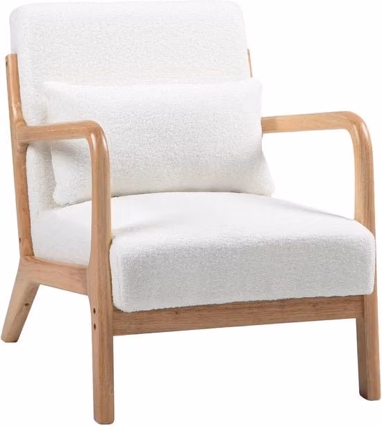 Fauteuil per soggiorno - Fauteuil - Sede profonda - Bracciali - Pelle crème