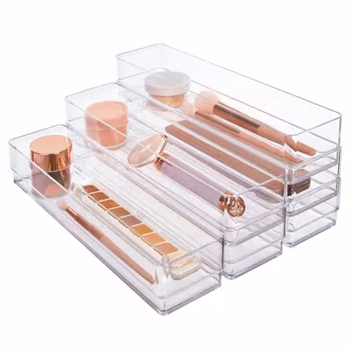 STORi Organizer per cassetti in plastica infrangibile, 30,5 x 7,6 x 5,1 cm, set da 6