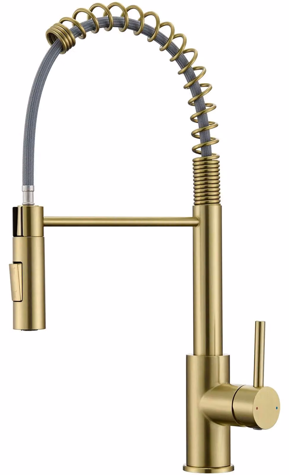 Rubinetto da cucina, con tubo flessibile estensibile, girevole a 360°, finitura dorata