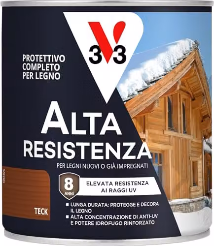 V33 Protettivo Completo per Legno a Solvente Alta Resistenza Teak 0,75L