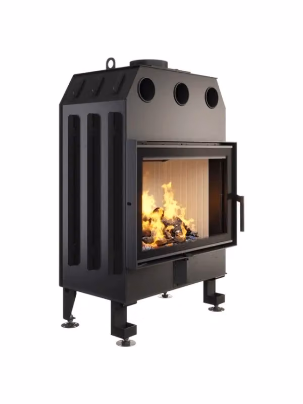 Inserto per camino a legna Outinfire Energy nero L: 70 cm, P: 50 cm, H: 60 cm, 15,1 kW – 2