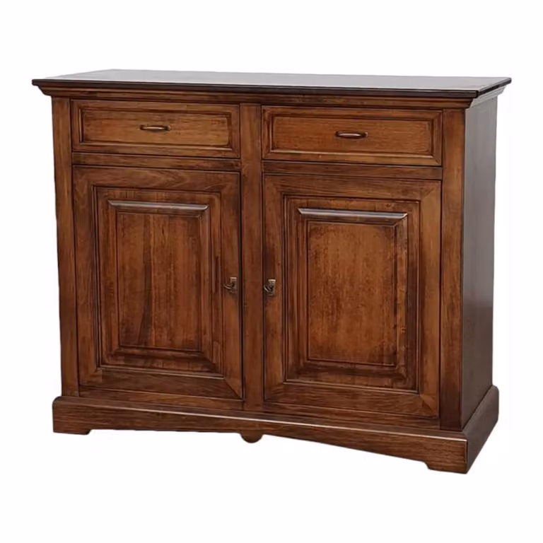 Credenza classica a 2 ante in legno tinta bassano Mobili 2G L: 117 cm, P: 46 cm, H: 96 cm