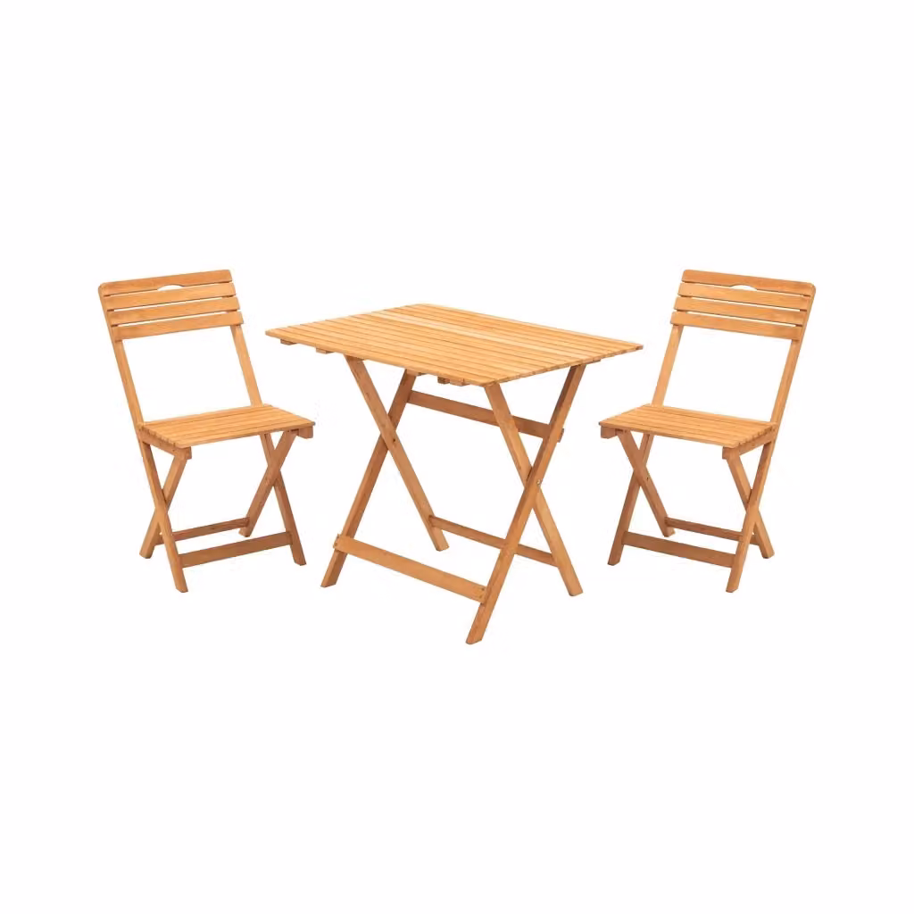 Set Tavolo e Sedie DMORA Nazzano per 2 Persone, Marrone – 2
