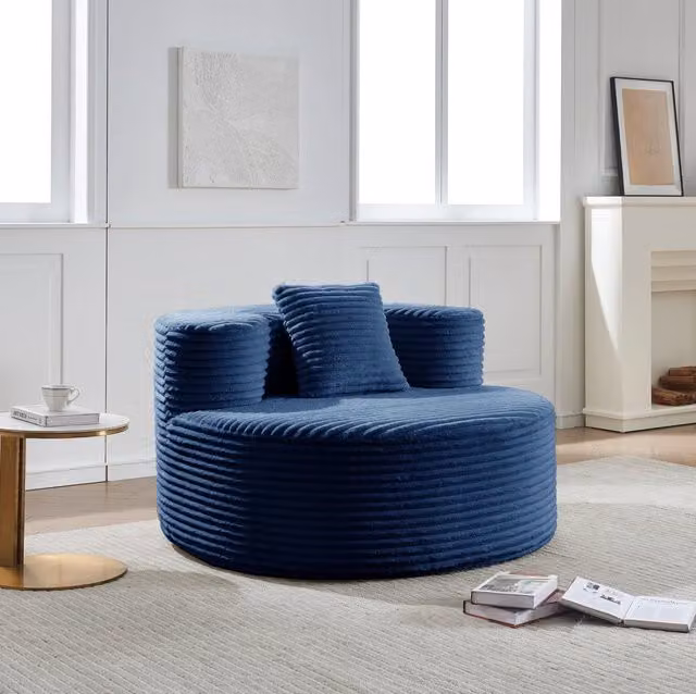 Poltrona relax ergonomica con struttura in metallo azzurro chiaro