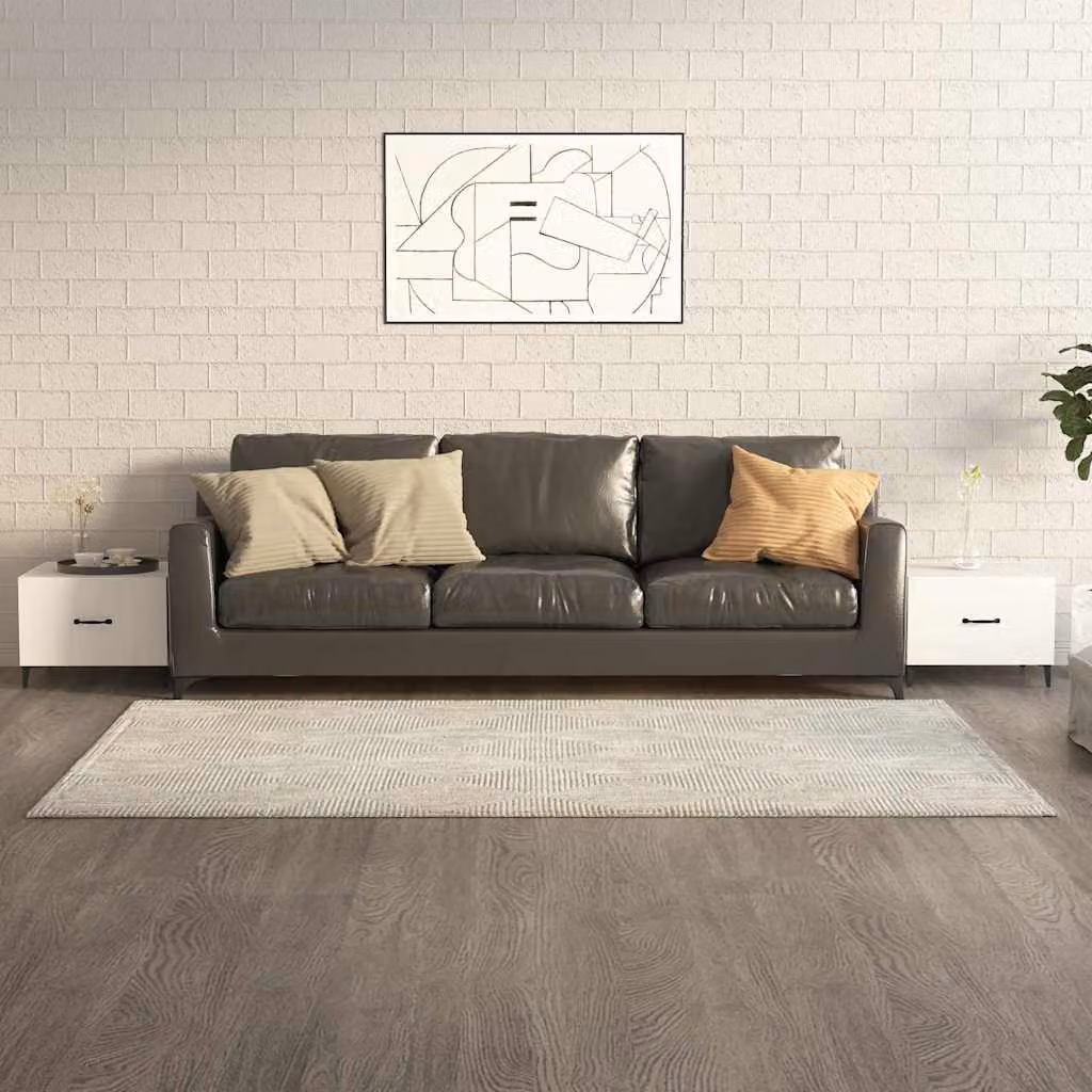 Set di 2 tavolini da salotto vidaXL in stile industriale con gambe in metallo e top in legno bianco, L/P/H: 50 x 50 x 40 cm
