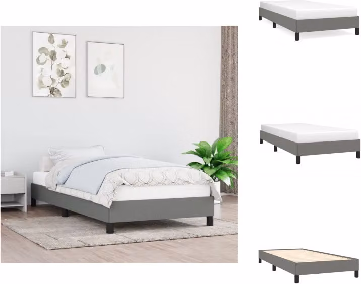 vidaXL Struttura letto grigio scuro 90x200 cm in tessuto - Letti e strutture letto