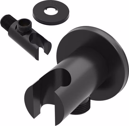 Granitan - Presa acqua angolare - Supporto doccetta - Nera - ottone - montaggio a parete - UNIVERSAL