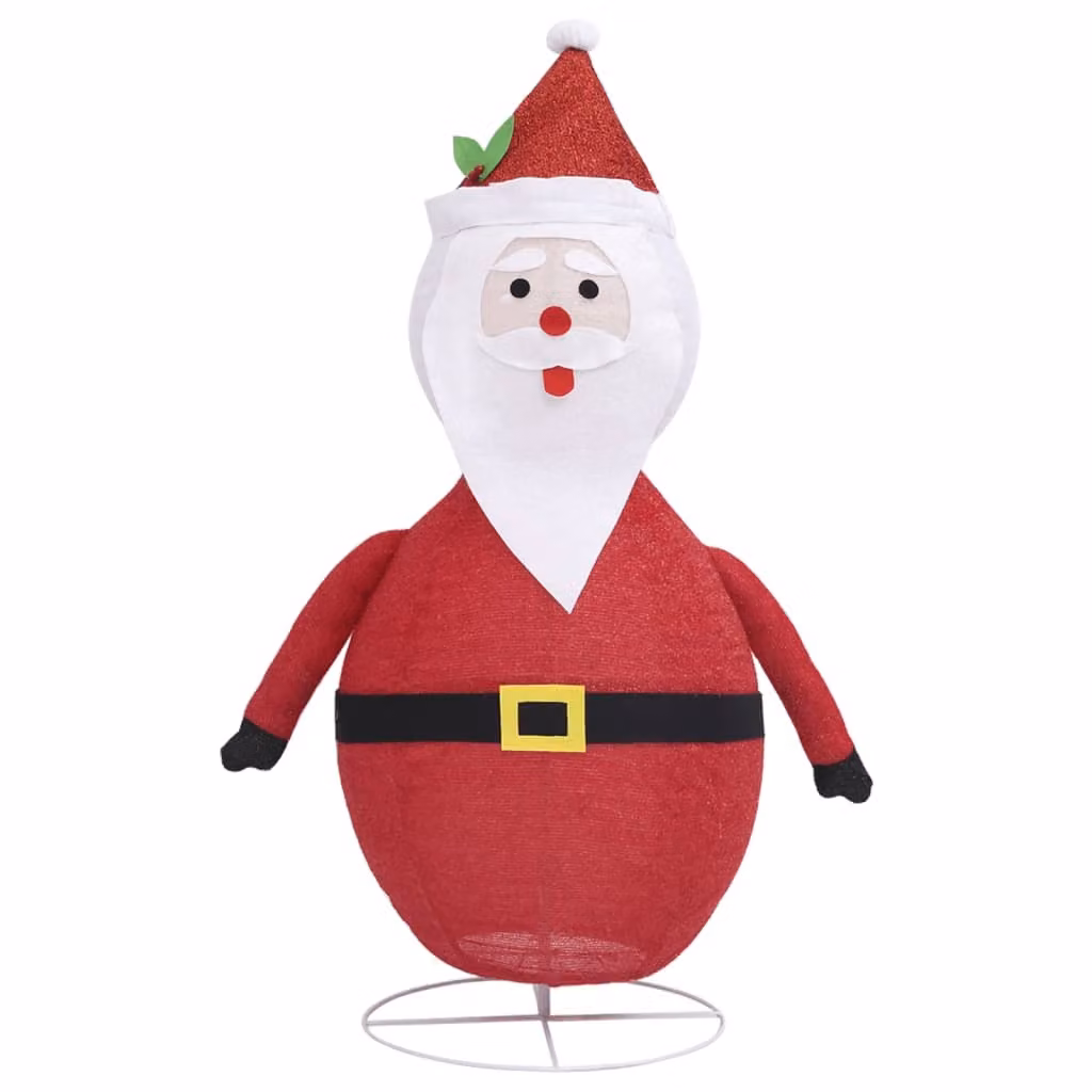Figura Decorativa Babbo Natale con LED Tessuto Lusso 90 cm