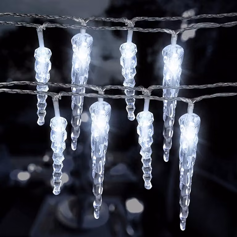 Catena luminosa a LED per decorazioni invernali, 40 LED, 3 metri, alimentazione a batteria, grado di protezione IP65