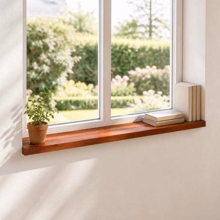 Set di 2 soglie per finestre vidaXL in legno marrone L 140 cm x P 30 cm x H 2 cm