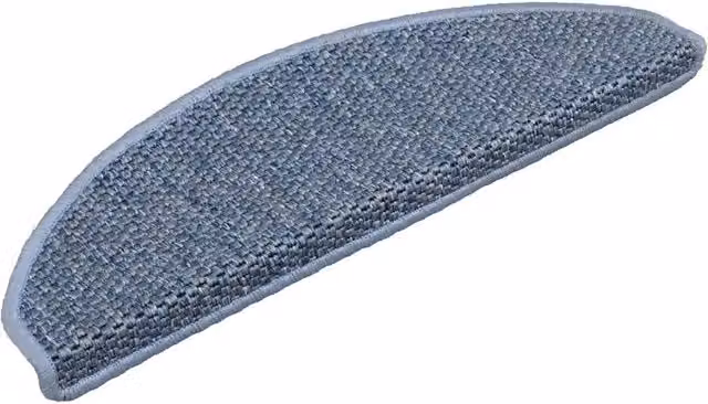 Set di 15 Tappeti Autoadesivi per Scale con Aspetto Sisal Blu, Antiscivolo e Fonoassorbenti, L: 65 cm, P: 21 cm, H: 5,3 cm
