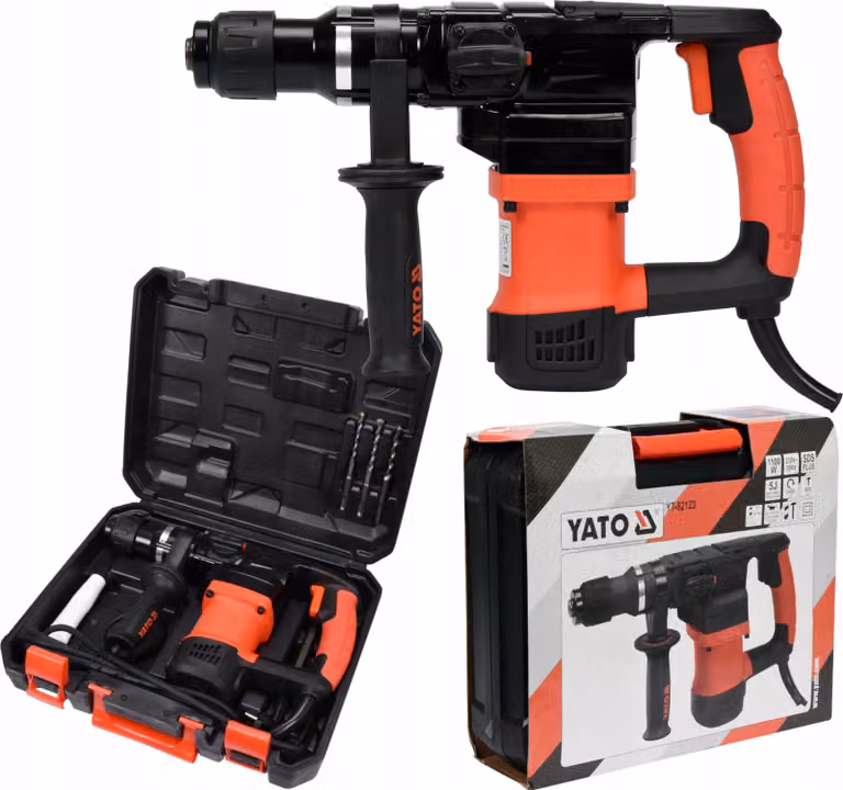 Martello rotante 1100W, SDS-PLUS con funzione scalpello, 5J, 5kg