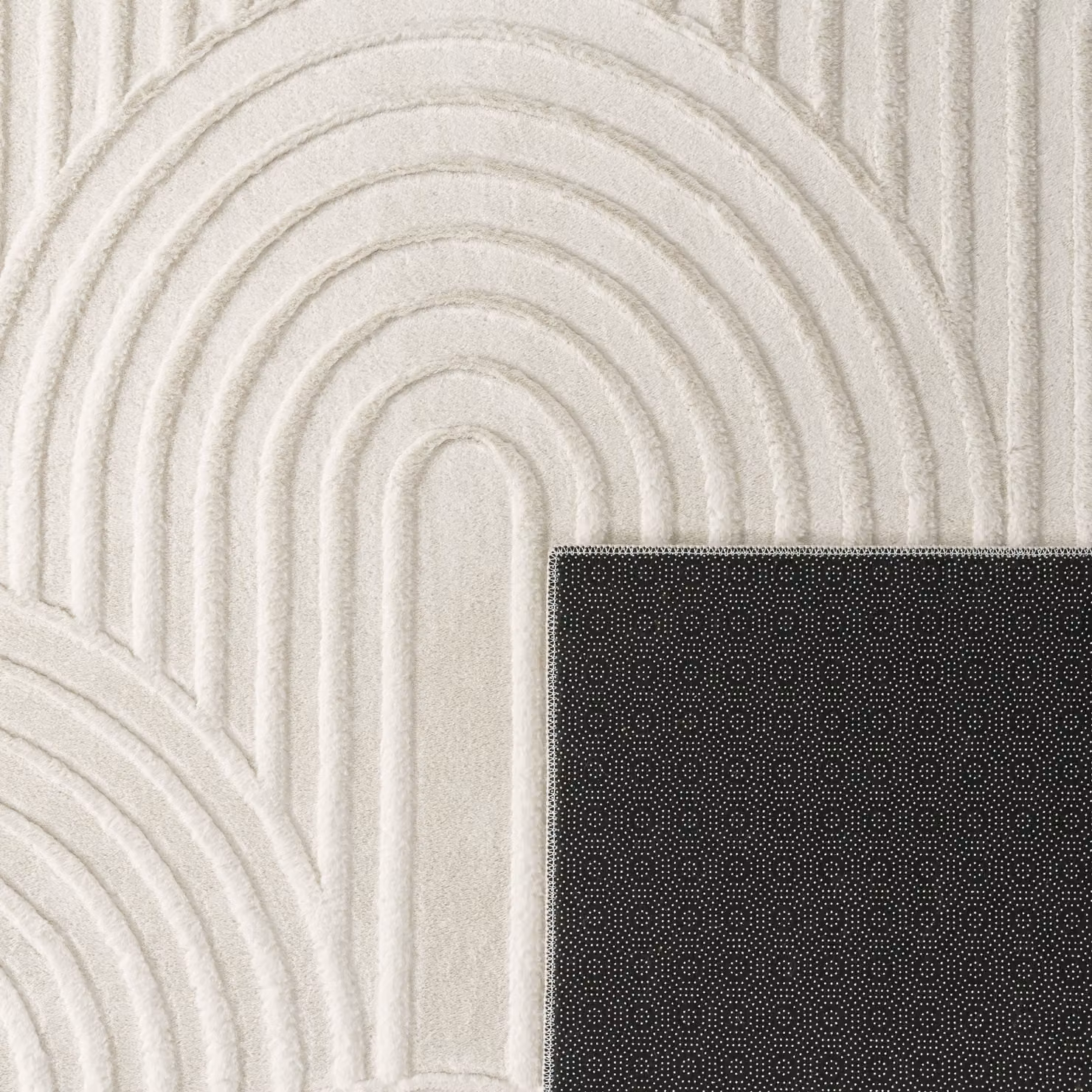 Tappeto in ecopelliccia Lelystar beige e grigio con effetto alto-basso, L: 120 cm, P: 160 cm – 3