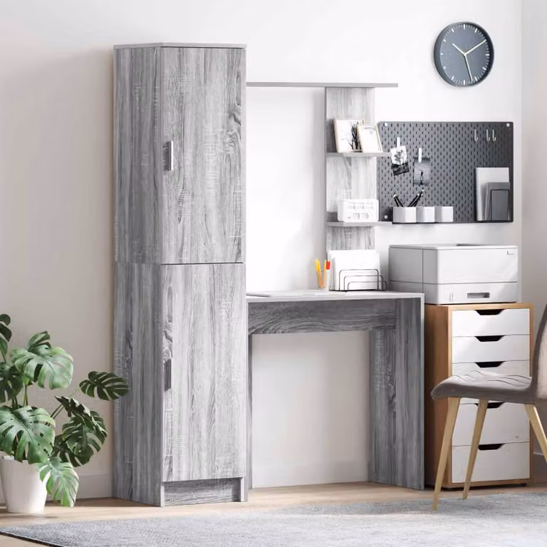 Maison Exclusive - Scrivania 2 pcs Grigio Sonoma