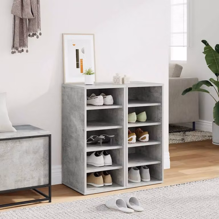 Armadio porta scarpe moderno vidaXL in MDF Grigio, sospeso, L: 31,5 cm, P: 35 cm, H: 70 cm