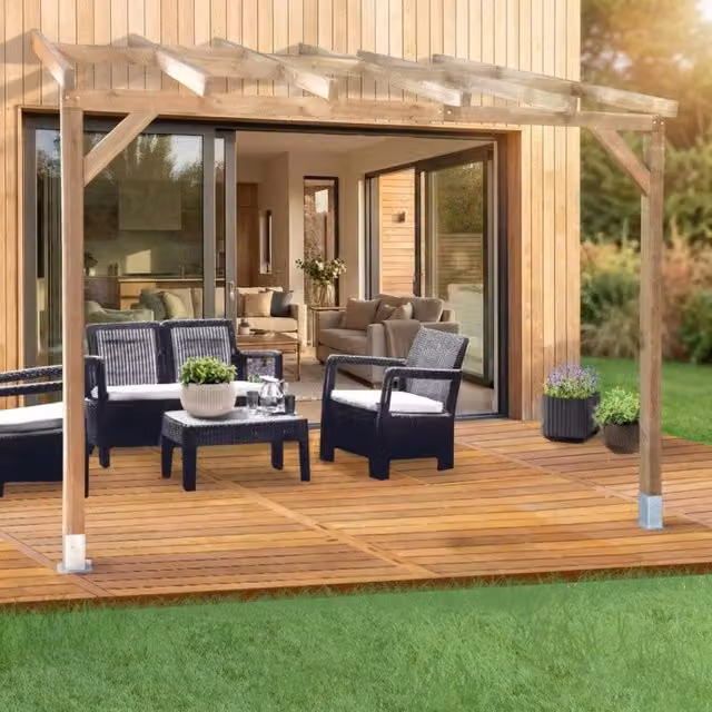 Tetto Couv'Terrasse® in Legno 3x3m - Senza tetto
