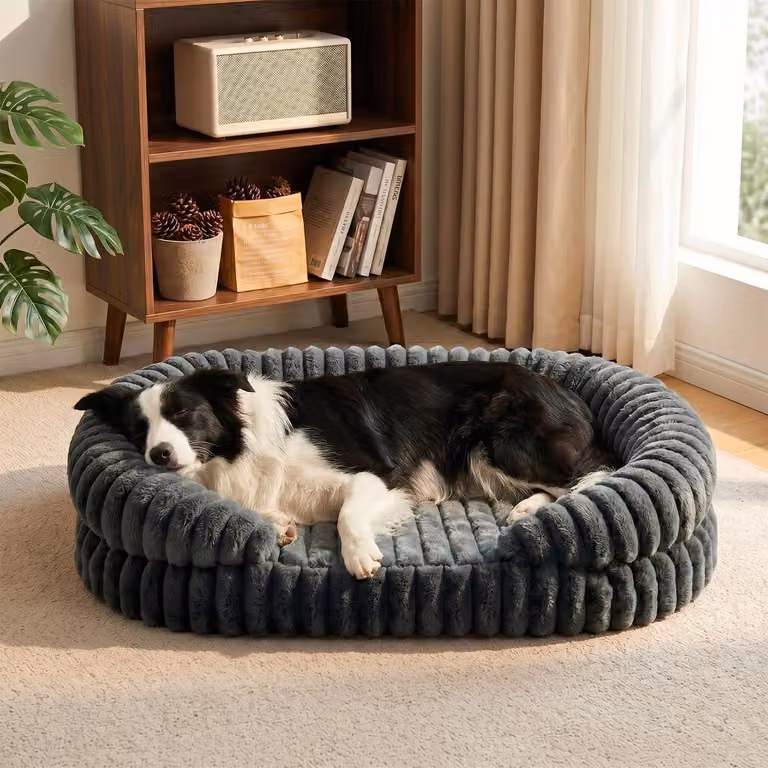 Cuccia ortopedica per cani, colore grigio, dimensioni 90x65 cm, con rivestimento removibile e lavabile