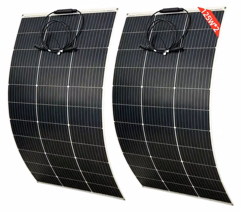 Pannello solare, monocristallino, alta efficienza, 125W. Quantità: 2 pezzi