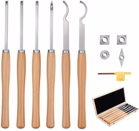 Set di 6 utensili per tornitura del legno VEVOR multicolore per sgrossatura e finitura
