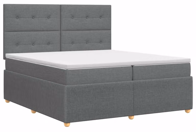 Letto a molle con materasso grigio scuro 200 x 200 cm in tessuto