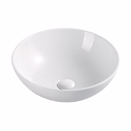 Mereo Keramika - Lavabo, diametro 400 mm, senza troppopieno, bianco UC404015C
