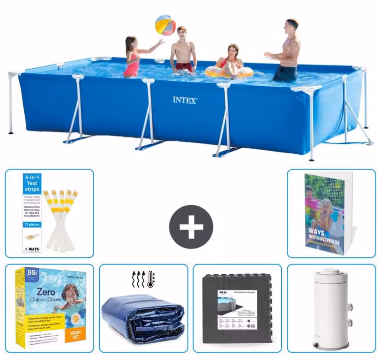 Piscina fuori terra rettangolare - 450x220x84 cm - 5 pezzi - Modello S111
