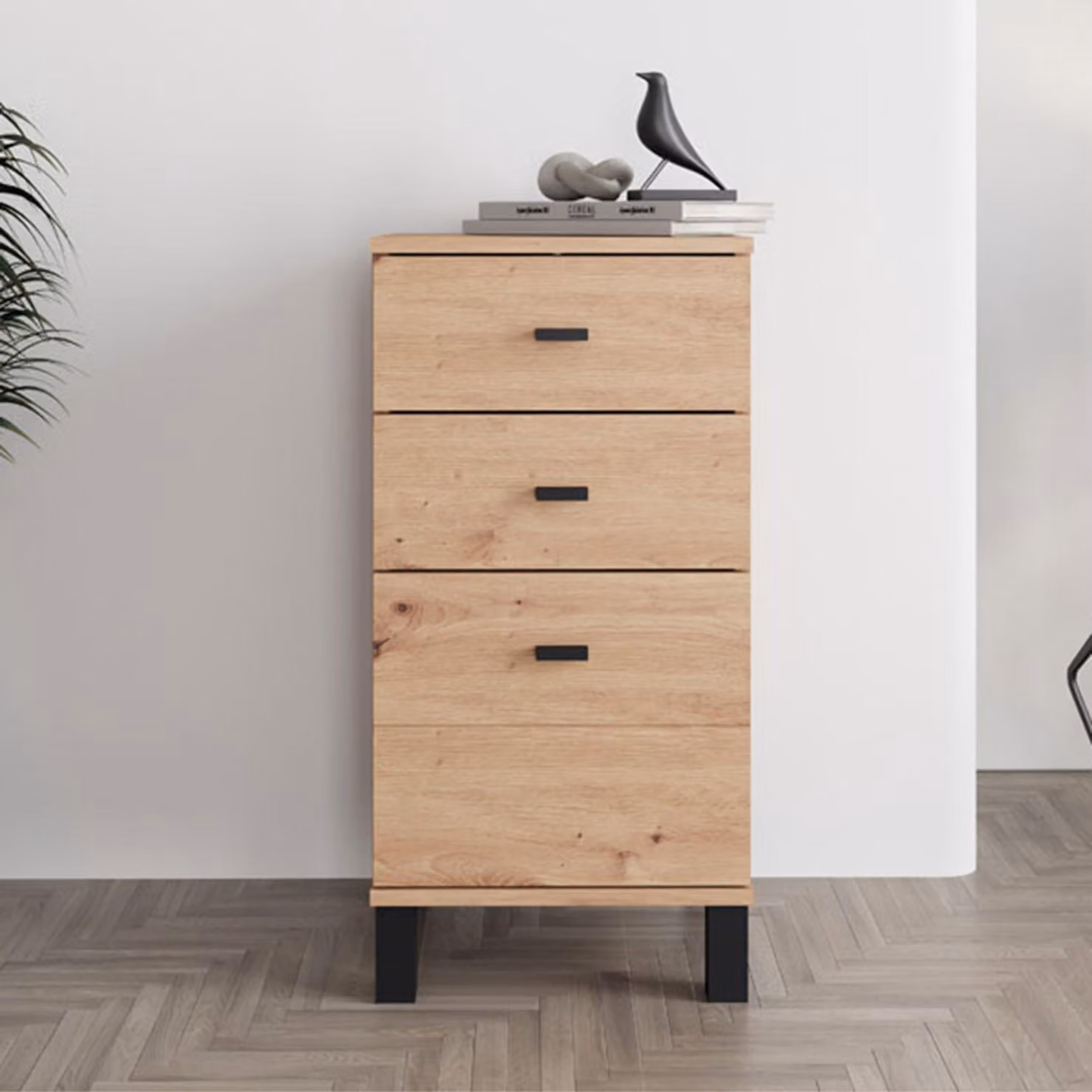Vilcab - Credenza, 39x35x78h cm Marrone Rovere Nodi, un Ripiano