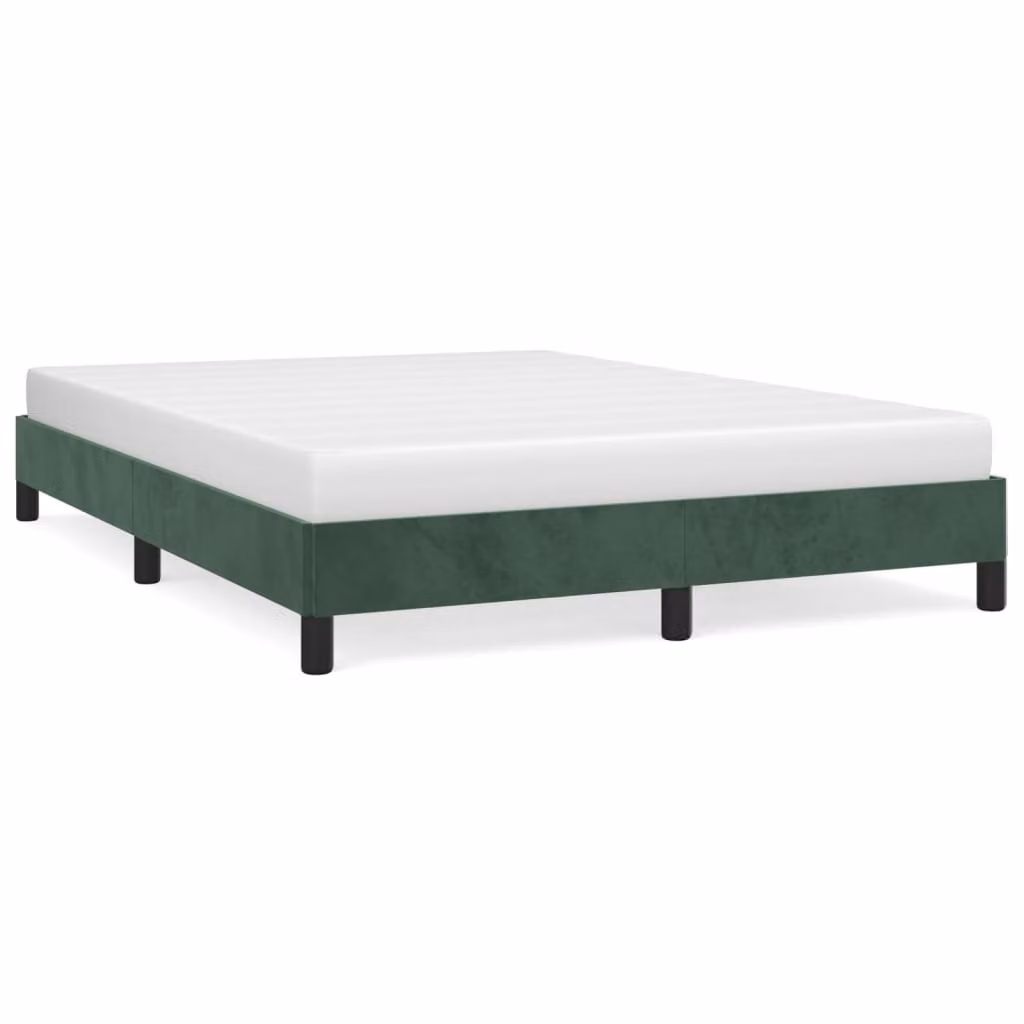 Giroletto senza Materasso Verde Scuro 140x200 cm in Velluto
