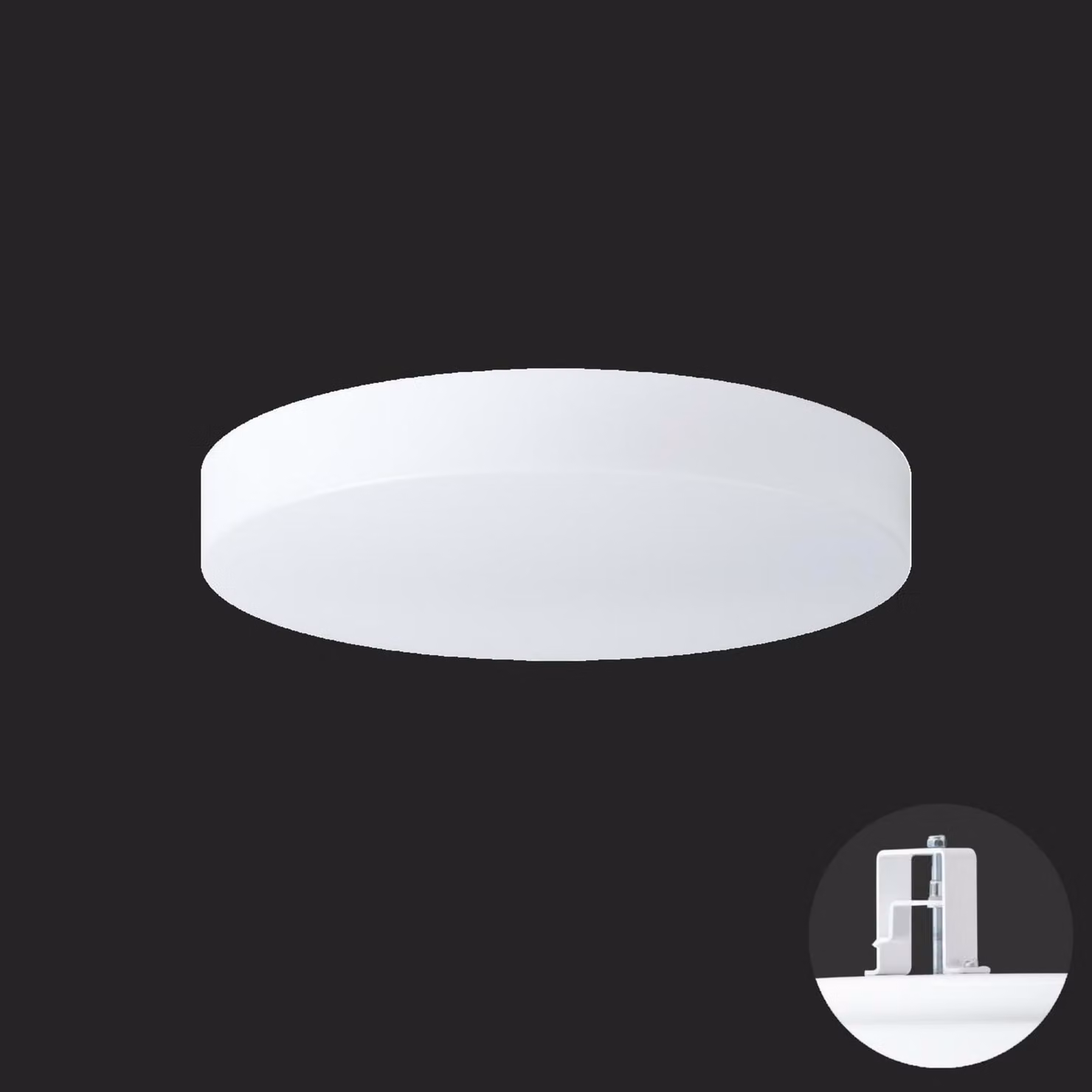 OSMONT DEL65100 DELIA V2 apparecchio da incasso a soffitto/parete in plastica bianco IP44 3000 K 27W LED HF combinazione di emergenza 3 h