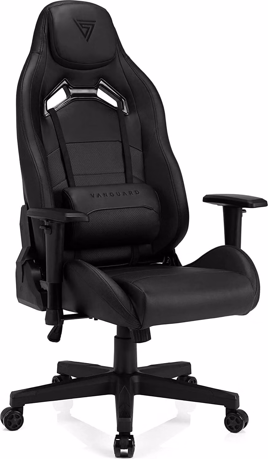 Sedia da gaming SENSE7 Vanguard nera - Sedia da ufficio ergonomica, sedia da scrivania, sedia girevole per PC, sedia da gaming, poltrona direzionale, 150 kg, braccioli 2D, funzione oscillante
