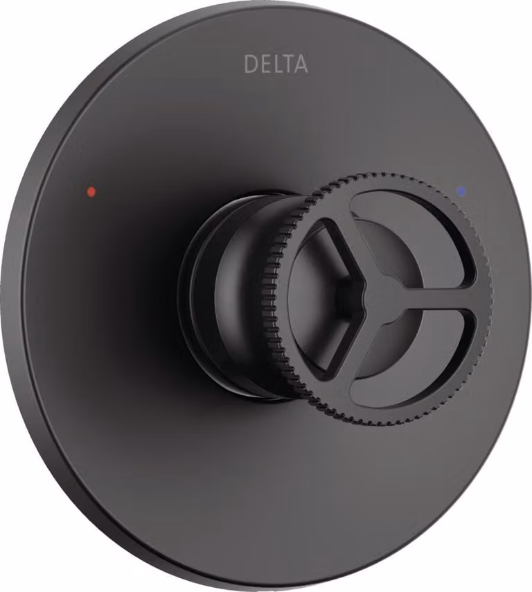 Set di rivestimento per valvola doccia, finitura nero opaco, con sistema di equalizzazione della pressione, realizzato in metallo