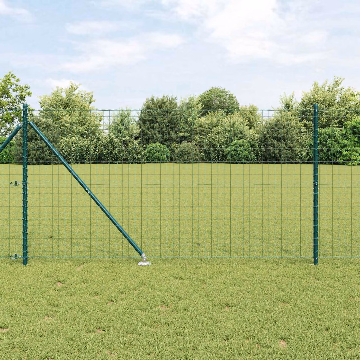 Set di 26 pali per recinzione vidaXL con picchetto a terra in acciaio zincato e plastica, Verde o Grigio, L/P/H: 3,2 x 3,2 x 205 cm – 1