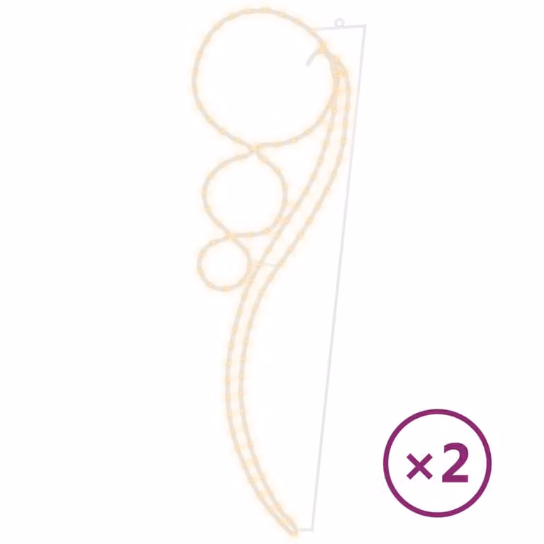 vidaXL Luci di fata 2 pz. Sferica Bianco caldo 111,5x35x4,5 cm