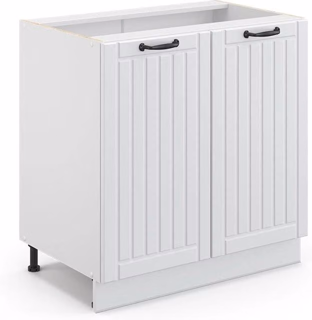 Mobiletto base cucina Vicco Fame-Line Bianco country in MDF con ante a battente, L: 80 cm – 1