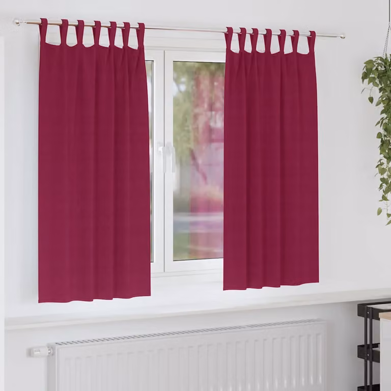 Set di 2 tende blackout vidaXL con anelli in poliestere, colore rosso, H 175 x L 140 cm
