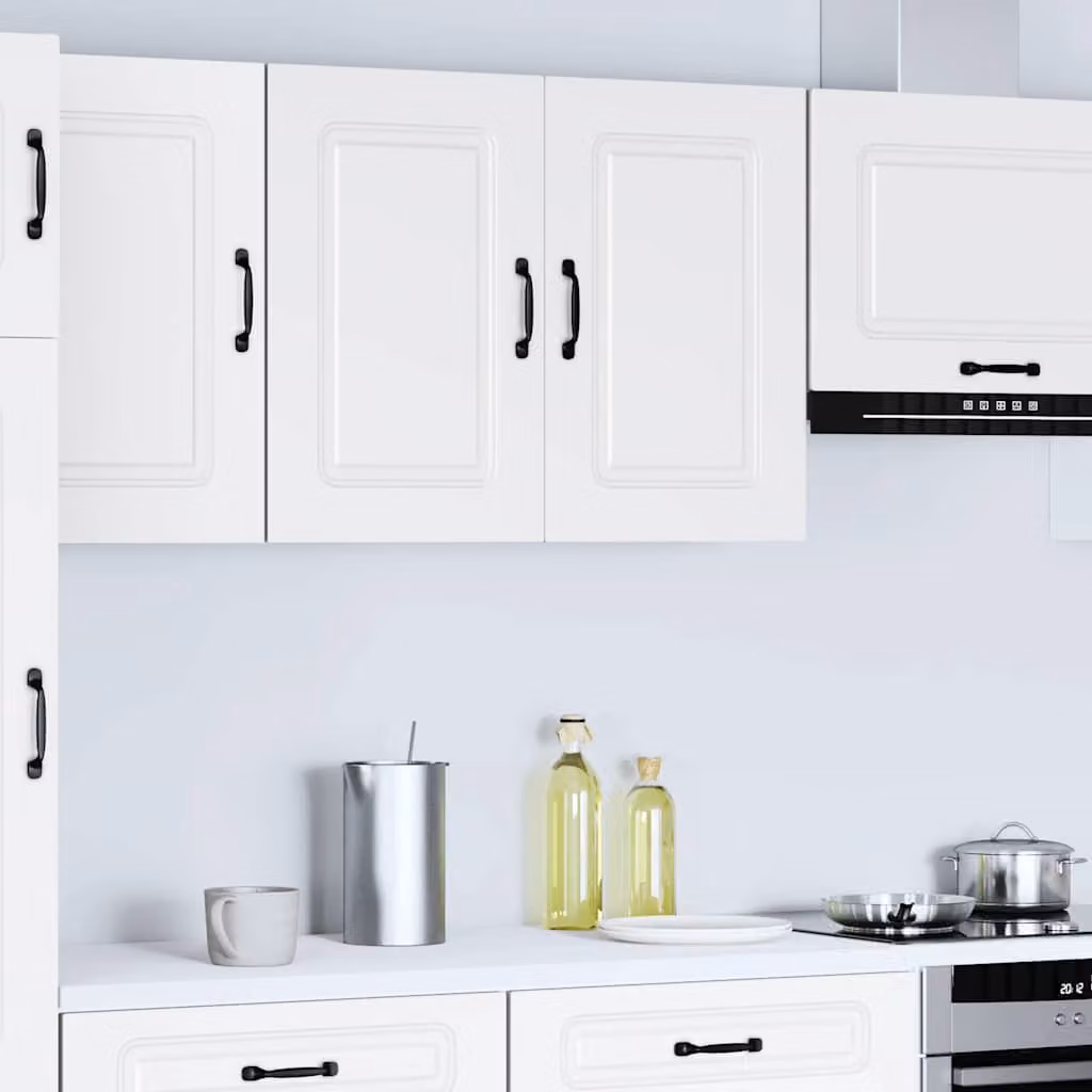 Pensile da cucina moderno vidaXL Kalmar bianco in legno e MDF con ante a battente L: 80 cm, H: 60 cm, P: 31 cm