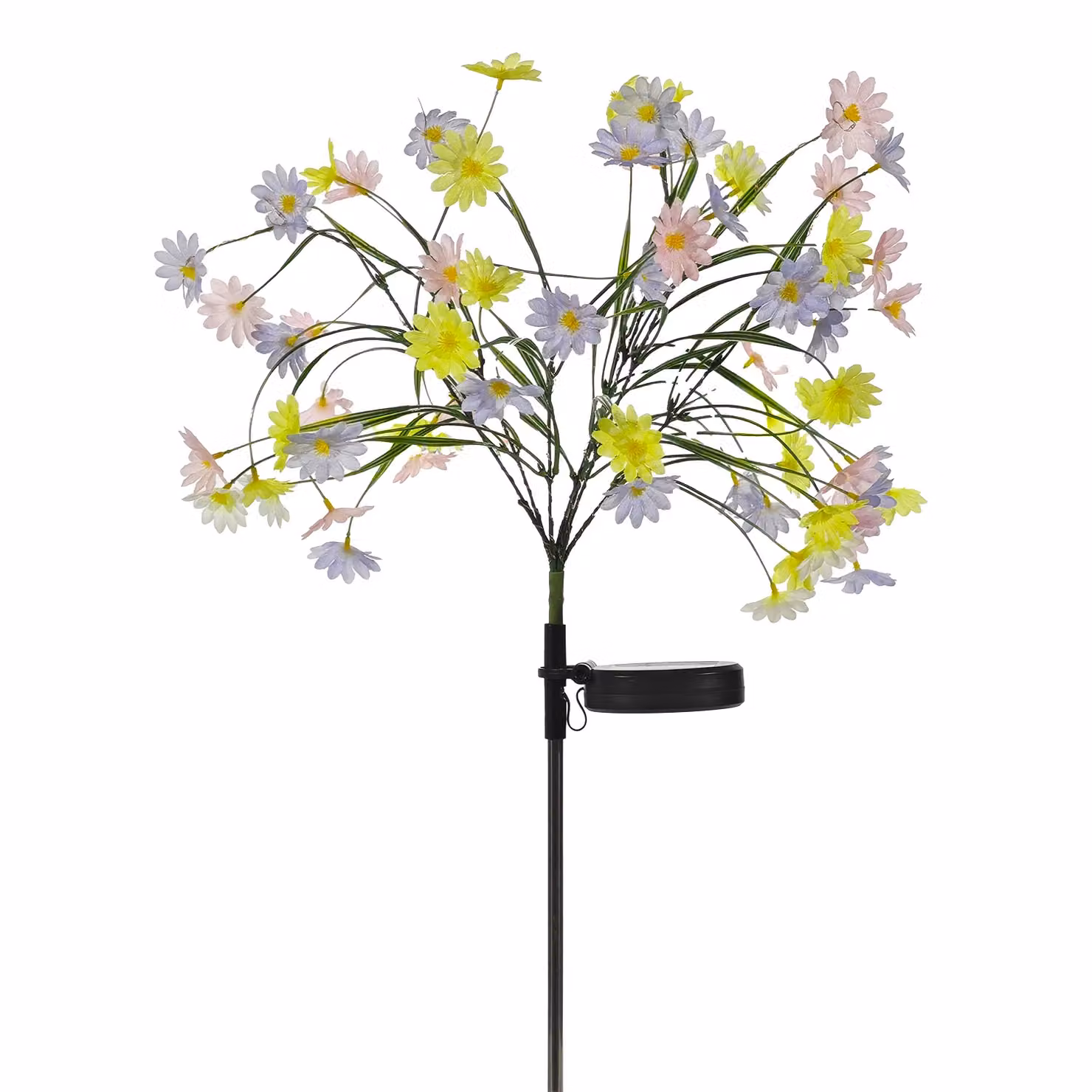 Dictrolux Lampada Solare LED Multicolor Decorativa a Forma di Fiore per Giardino, Altezza: 74 cm – 1