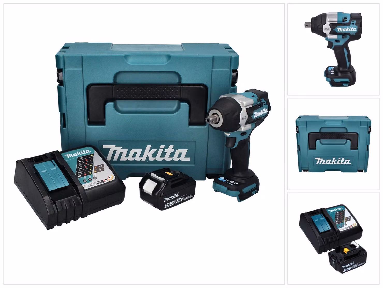 Avvitatore a impulsi a batteria Makita DTW 701 RF1J 18 V 700 Nm 1/2" XPT Brushless + 1x batteria ricaricabile 3,0 Ah + caricabatterie + Makpac