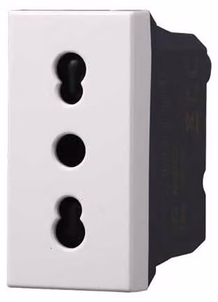 Presa bipasso compatibile Bticino Axolute 2P+T 10/16A 250V colore bianco Ettroit AB2001