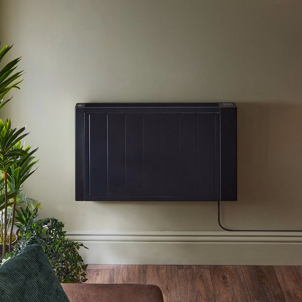 Radiatore Elettrico Inerzia Ceramica Nero 2000W - Con presa - Calore costante