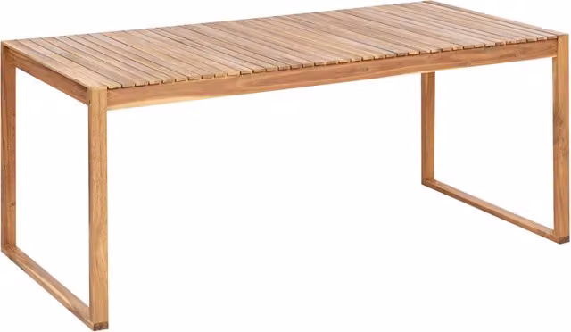 Tavolo da giardino rettangolare in legno di acacia marrone BELIANI L: 180 cm, P: 90 cm, H: 75 cm